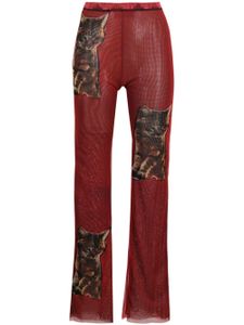 Ottolinger pantalon évasé à imprimé animalier - Rouge