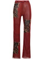 Ottolinger pantalon évasé à imprimé animalier - Rouge - thumbnail