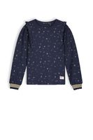 NoNo Meisjes top jersey met ruffel - Kean - Navy blauw - thumbnail