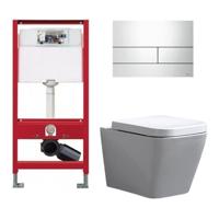 Tece Toiletset - Inbouw WC Hangtoilet wandcloset - Alexandria Tece Square Glans Wit