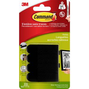 3M Command-beeldmontage strips Zwart Inhoud: 4 paar