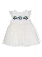 ETRO KIDS robe volantée à motif floral brodé - Blanc