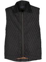 Homme Plissé Issey Miyake gilet plissé à fermeture zippée - Marron - thumbnail