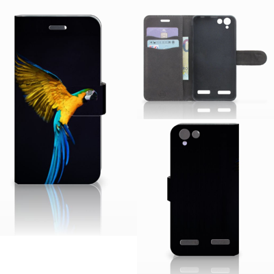 Lenovo Vibe K5 Telefoonhoesje met Pasjes Papegaai Lenovo Vibe K5 Telefoonhoesje met Pasjes Papegaai