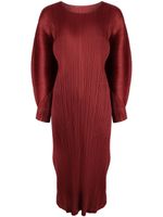 Pleats Please Issey Miyake robe mi-longue November à plis - Rouge