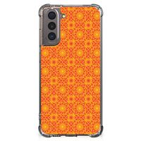 Samsung Galaxy S21 Doorzichtige Silicone Hoesje Batik Oranje - thumbnail