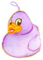 LG Imports knuffeleendje 14 cm paars