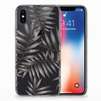 Apple iPhone X | Xs TPU Case Leaves Grey - thumbnail