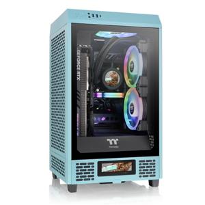 Thermaltake The Tower 200 Mini-tower PC-behuizing Turquoise 2 voorgeïnstalleerde ventilators, Zijvenster, Stoffilter