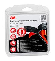 3M SJ387B Dual Lock - Flexibele Druksluiting, 25 mm X 2,5 M, Zwart