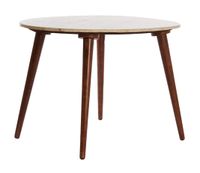 Light & Living Salontafel Romano Travertin en mangohout, 71 x 61cm - Zand - Rond