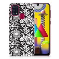 Samsung Galaxy M31 TPU Case Black Flowers