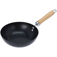 Wok/hapjes/bak pannetje met antiaanbaklaag - staal - D20 cm