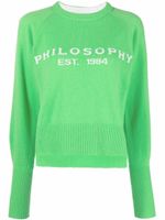 Philosophy Di Lorenzo Serafini pull à logo en intarsia - Vert