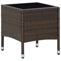 Tuintafel 40x40x45 cm poly rattan bruin - thumbnail