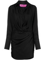 GAUGE81 robe-chemise en soie à col ouvert - Noir