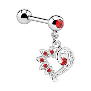 Jeweled Barbell with Charm Chirurgisch staal 316L / Belegde messing Barbells