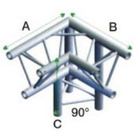 Showtec FT30-012 3-weg truss koppelstuk Apex Down, Hoek 90 + Rechts omlaag - thumbnail