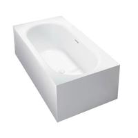 Ligbad Vrijstaand Solid Rechthoek 95x180x55cm Solid Surface Mat Wit met Badwaste en Overloop