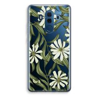 Wit bloemenpatroon: Huawei Mate 10 Pro Transparant Hoesje - thumbnail