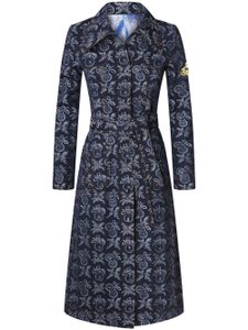 ETRO robe ceinturée à fleurs en jacquard - Bleu