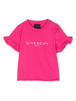 Givenchy Kids T-shirt met logoprint - Roze
