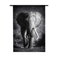 Wandkleed Olifant 120x180 Wit Garen