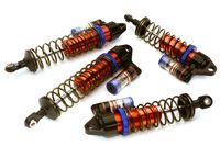 Integy Billet Machined Piggyback shock set, Red - Traxxas Stampede 4x4 & Rustler 4x4