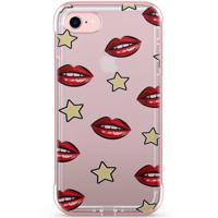 iPhone 7 rosegold transparant hoesje - Lips & stars