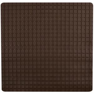 MSV Douche/bad anti-slip mat badkamer - rubber - bruin - 54 x 54 cm   -