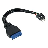 InLine 33446I USB 3.0 naar 2.0 adapterkabel intern, USB 3.0 naar USB 2.0 paalaansluiting, 0,15 m