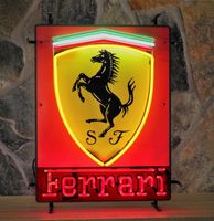 Ferrari Neon Verlichting Met Achterplaat - 56 x 72 cm