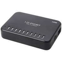 LVSUN 120W Smart 10-Port USB-laadstation 120 W Thuis Uitgangsstroom (max.) 24000 mA Aantal uitgangen: 10 x USB - thumbnail