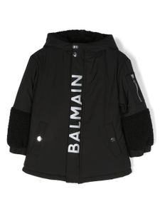 Balmain Kids veste matelassée à logo imprimé - Noir