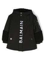 Balmain Kids veste matelassée à logo imprimé - Noir - thumbnail