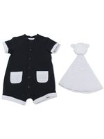 Emporio Armani Kids barboteuse à imprimé monogrammé - Noir