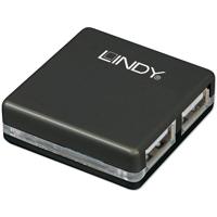 LINDY 42742 USB 2.0-hub 4 poorten Zwart