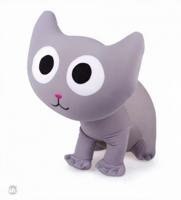 Uatt knuffelkussen Kat junior 19 x 34 cm polyamide grijs