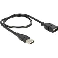 Delock Kabel USB 2.0-A stekker > vrouwelijk Shapecable 50 cm, zwart