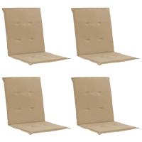 vidaXL Tuinstoelkussens 4 st 100x50x4 cm beige