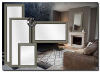 Landelijke rustieke spiegel  Nino Taupe met zilveren kraal