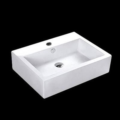 Wastafel Opbouw/Hangend Feel Rechthoek 58x46x16cm Keramiek Glans Wit 1 Kraangat Overloop Wastafel Opbouw/Hangend Feel Rechthoek 58x46x16cm Keramiek Glans Wit 1 Kraangat Overloop