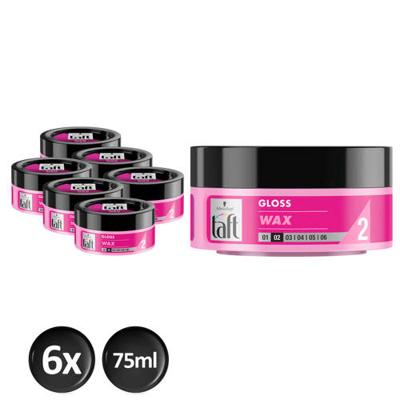 Schwarzkopf Taft Styling Wax Jar Gloss - 6x 75ml multiverpakking