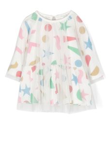 Stella McCartney Kids robe imprimée à volants - Blanc