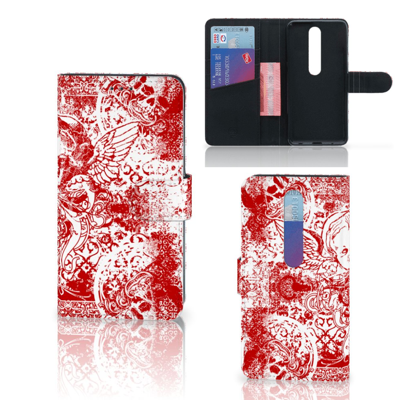Telefoonhoesje met Naam Nokia 6.1 (2018) Angel Skull Rood Telefoonhoesje met Naam Nokia 6.1 (2018) Angel Skull Rood