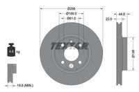 Remschijf TEXTAR, Remschijftype: Binnen geventileerd, u.a. für Dacia, Renault, Smart, Lada