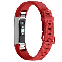 By Qubix - Compatible met Fitbit Alta HR siliconen bandje met gesp - Maat: Large - Rood - Compatible fitbit bandje