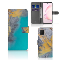 Samsung Note 10 Lite Bookcase Marble Blue Gold - thumbnail