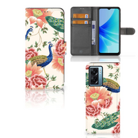 Telefoonhoesje met Pasjes voor OPPO A77 5G | A57 5G Pink Peacock