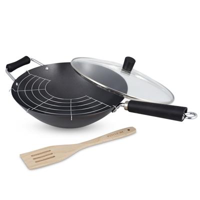Ken Hom wokpanset 31 cm staal zwart/zilver 4 delig Ken Hom wokpanset 31 cm staal zwart/zilver 4 delig